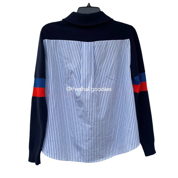 KULE The Rainey Cashmere Top Navy Striped Cashmere Sweater - Picture 5 of 7